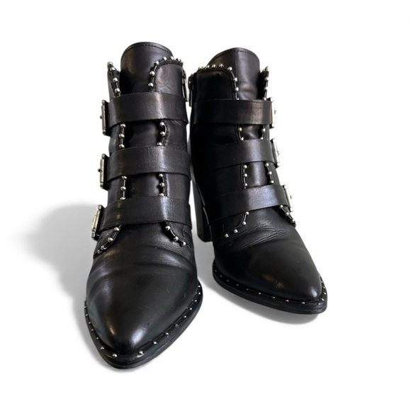 Steve Madden Black Studded Moto Ankle Boots Women’s Size 8 - Picture 5 of 9